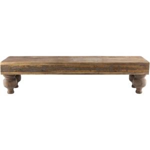 Mud Pie Footed Wood Stand, Brown, 7 1/2″ x 32″