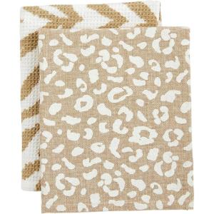 Mud Pie Leopard Towel Set, Zebra, 26″ x 16.5″(Zebra)