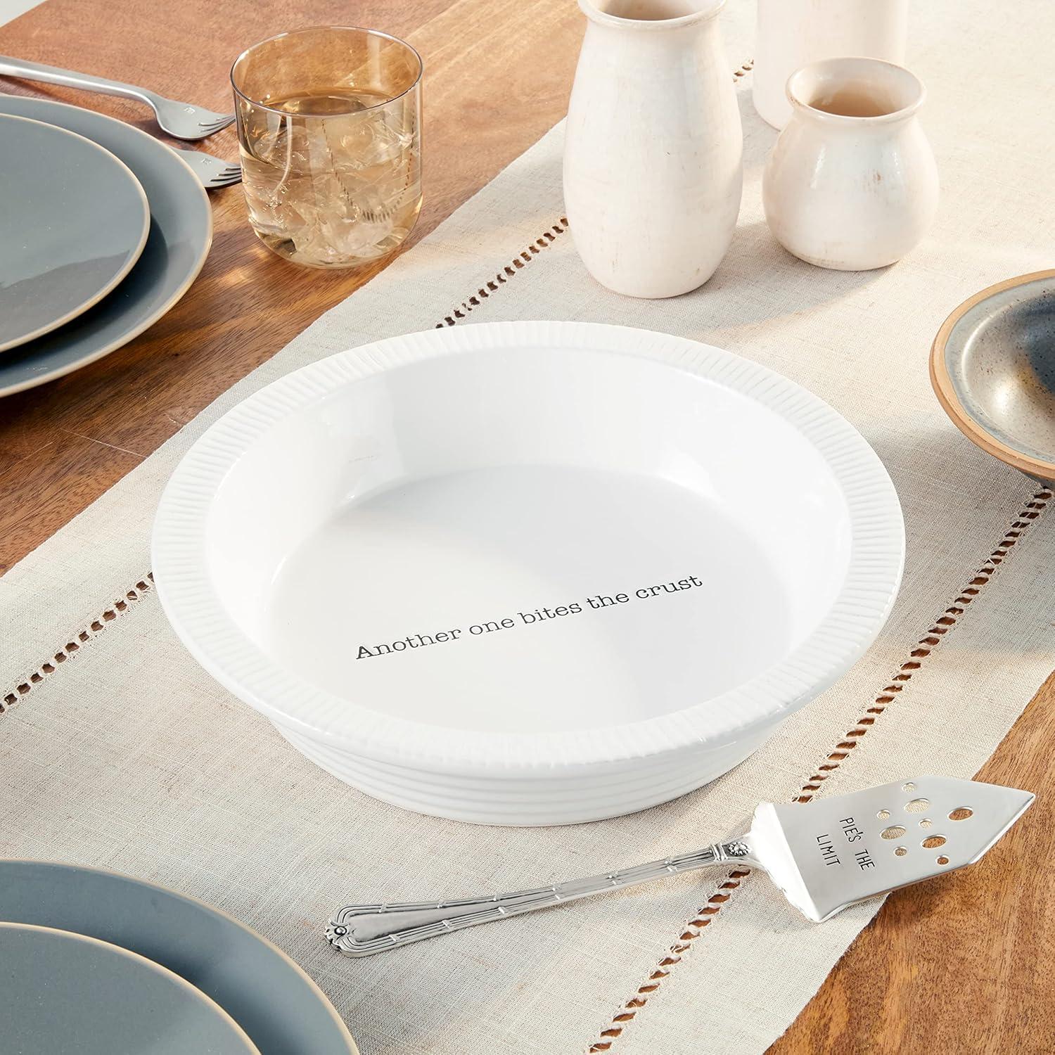 image:imageMud Pie Circa Pie Plate with Server WhiteSilver Plate 225 x 11 Dia Server 10