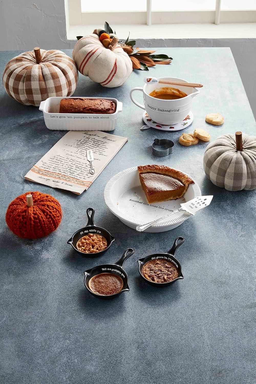 image:imageMud Pie Circa Pie Plate with Server WhiteSilver Plate 225 x 11 Dia Server 10