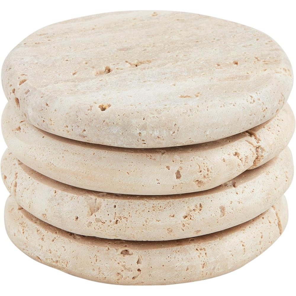 image:imageMud Pie Cream Travertine Coasters 4 dia
