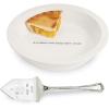 Mud Pie Circa Pie Plate with Server, White/Silver, Plate 2.25″” x 11″” Dia., Server 10″””