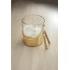 Mud Pie Gold Ice Bucket and Tongs Set, bucket 8 1/2″ x 7 1/2″ dia | tongs 6 1/2″