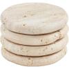 Mud Pie Cream Travertine Coasters; 4″ dia
