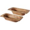 Mud Pie DOUGH BOWL SET, Brown, small 5″ x 20″ x 8″ | large 5″ x 24″ x 10 1/2″(Natural Brown)