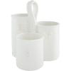 Mud Pie Fork, Knife and Spoon Utensil Holder, White, 8″ x 7″ dia