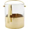 Mud Pie Gold Ice Bucket and Tongs Set, bucket 8 1/2″ x 7 1/2″ dia | tongs 6 1/2″