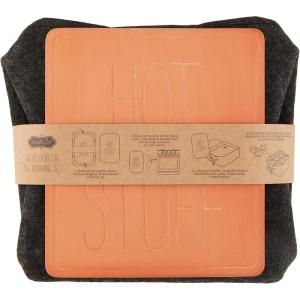 Mud Pie Bread Basket Warming Tile Set; basket 10″ x 9″ | tile 8 1/4″ x 7 1/4″