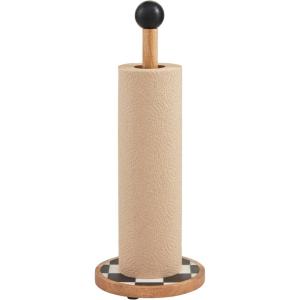 Mud Pie Checkered Marble Paper Towel Holder, 15 1/2″ x 6″ Dia, Checkered