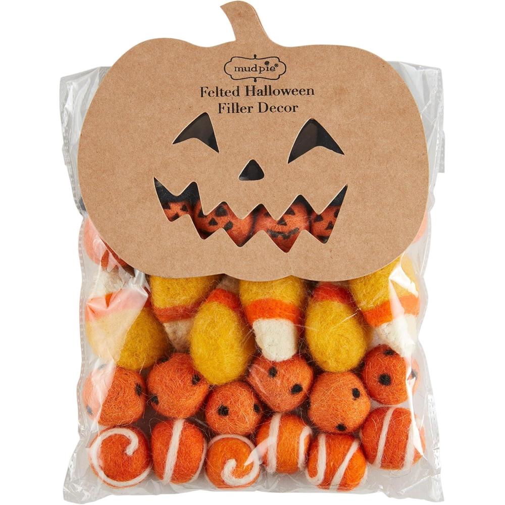 image:imageMud Pie Felted Halloween Fill Skull Bag Approx 6 x 10 Filler 2 x 15Pumpkin