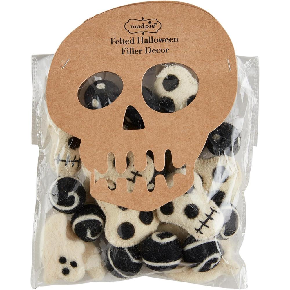 image:imageMud Pie Felted Halloween Fill Skull Bag Approx 6 x 10 Filler 2 x 15Skull