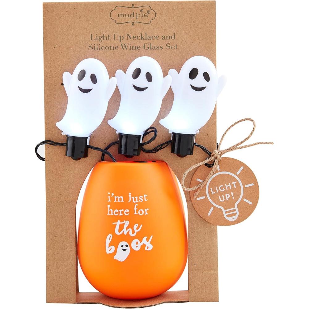 image:imageMud Pie Light Up Halloween Wine Glass Set Witch Way 3 x 3 12Here for the Boos
