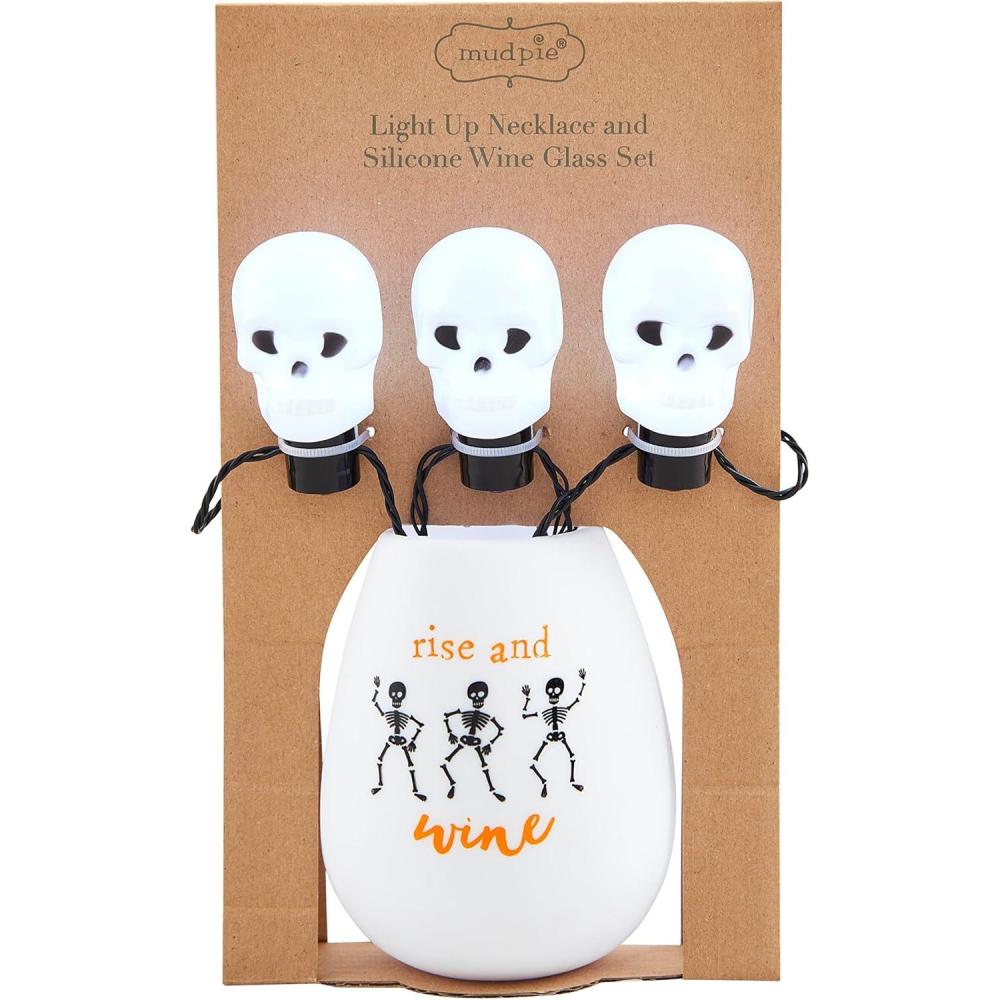 image:imageMud Pie Light Up Halloween Wine Glass Set Witch Way 3 x 3 12Rise and Wine