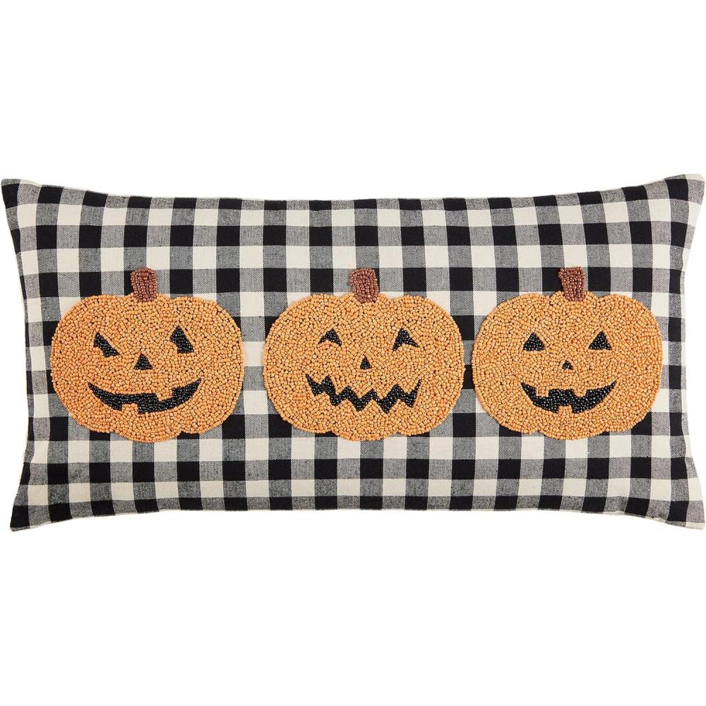 image:imageMud Pie Pumpkin Halloween Pillow 22 x 11