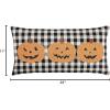 Mud Pie Pumpkin Halloween Pillow, 22″ x 11″