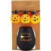 Mud Pie Light Up Halloween Wine Glass Set, Witch Way, 3″ x 3 1/2(Witch Way)