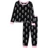 Mud Pie girls Girl Halloween Skeleton Glow Pjs(Black)