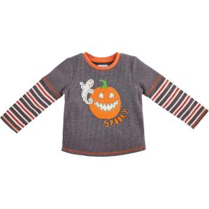 Mud Pie Baby Boys Halloween Pumpkin T-Shirt(Pumpkin)