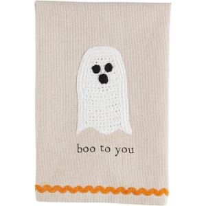 Mud Pie Crochet Towel, Boo, 10.5″ x 7″
