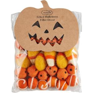 Mud Pie Felted Halloween Fill, Skull, Bag Approx: 6″ x 10″, Filler 2″ x 1.5″(Pumpkin)