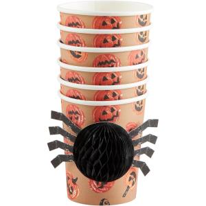 Mud Pie Halloween Paper Cup, Spider, 9 oz