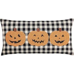 Mud Pie Pumpkin Halloween Pillow, 22″ x 11″