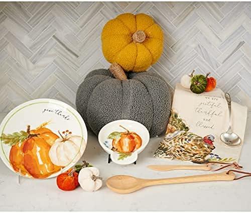 image:imageMud Pie Shearling Fablic Pumpkin Dcor Yellow Small