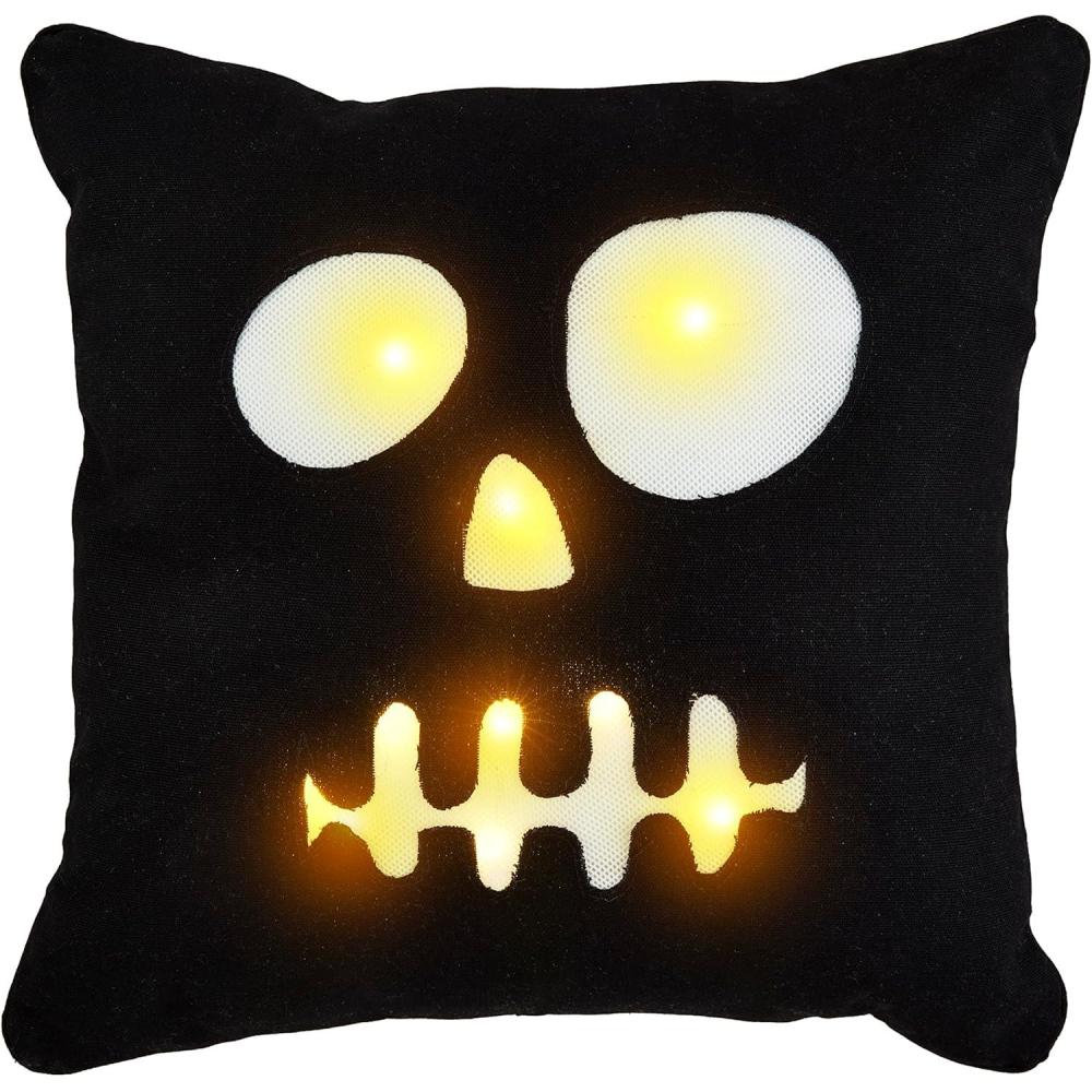 image:imageMud Pie Light Up Halloween Throw Pillow Ghost 16 x 16Skeleton