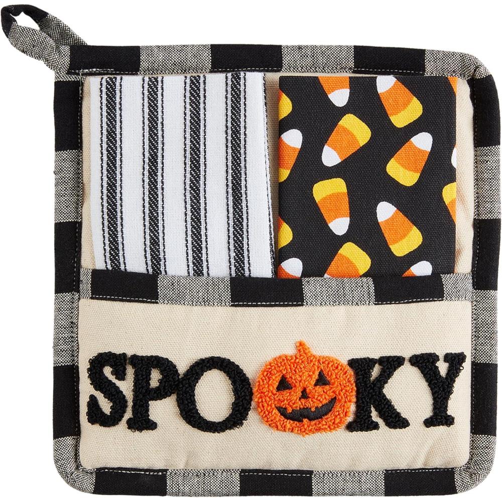 image:imageMud Pie Towel Pot Holder Spooky Holder 8 x 8 Towel 12 x 12