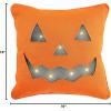 Mud Pie Light Up Halloween Throw Pillow, Ghost, 16″ x 16″(Pumpkin)