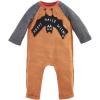 Mud Pie baby-boys Bat Appliqued Baby Bodysuit(Orange)