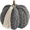 Mud Pie Braided Rope Pumpkin Sitter, Gray