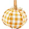 Mud Pie Gingham Pumpkin Sitter, Large, 14.25″ x 12″