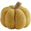 Mud Pie Shearling Fablic Pumpkin Décor, Yellow, Small