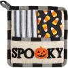 Mud Pie Towel Pot Holder, Spooky, Holder 8″ x 8″ | Towel 12″ x 12″