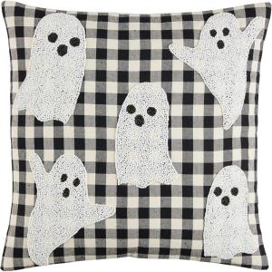 Mud Pie Ghost Halloween Pillow, 18″ x 18″(Ghost)