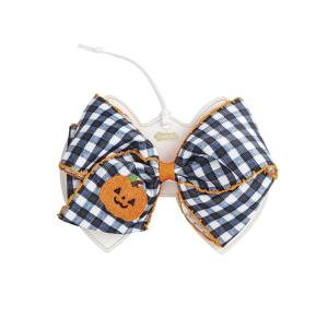 Mud Pie Kids Boo Embroidered Bows(WHITE)