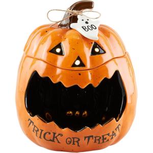 Mud Pie Led Sound Pumpkin Container; 9″ x 8″ Dia