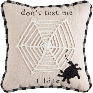 Mud Pie Mini Halloween Pillows, Bite, 8″ x 8″