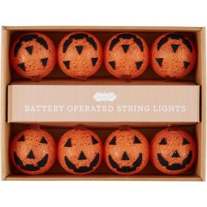 Mud Pie String Ball Lights, Pumpkin, 61″
