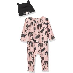 Mud Pie baby-girls Cat One Piece and Hat Set(Pink)