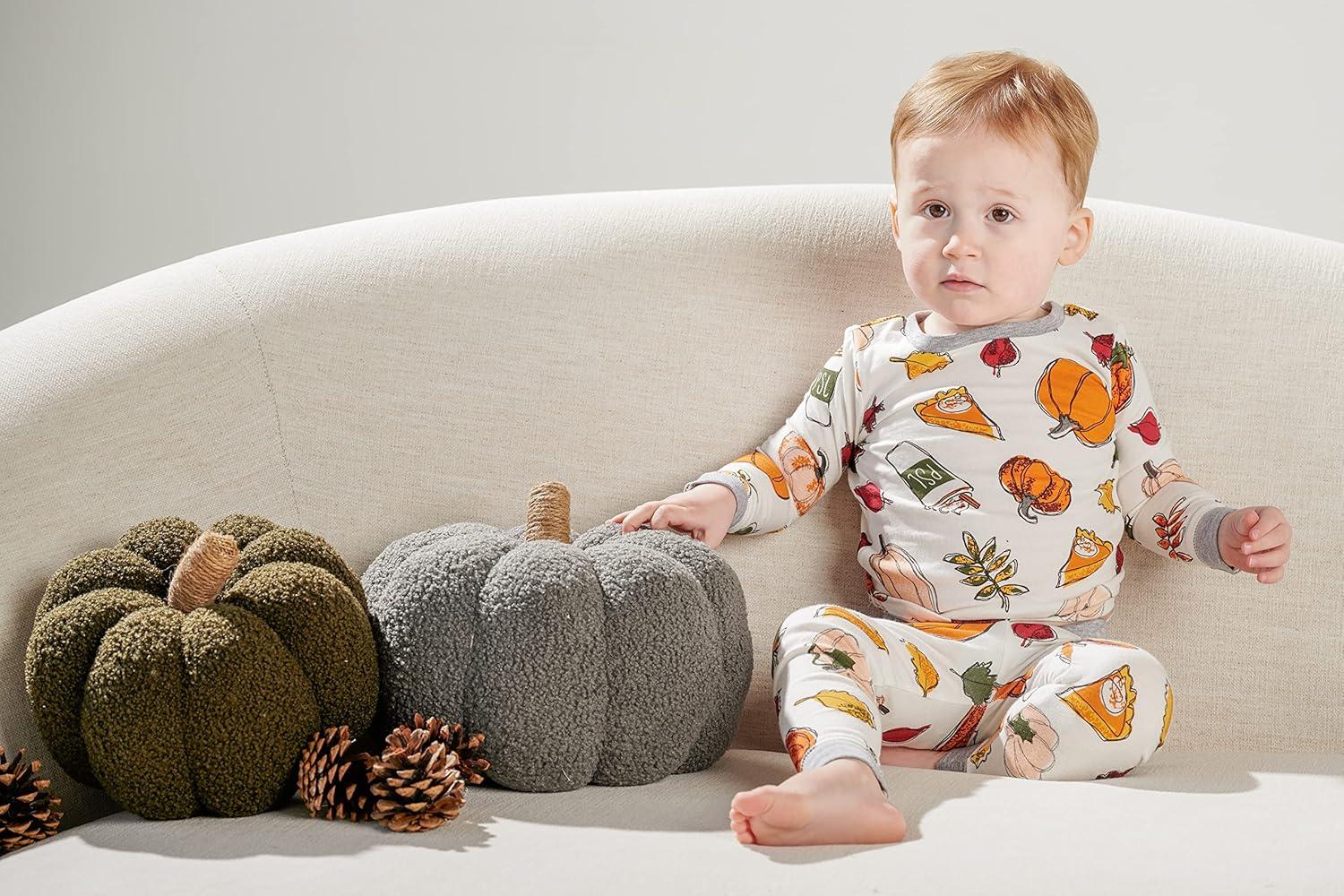 image:imageMud Pie Gray Shearling Fablic Pumpkin Dcor Large 10 x 10 Dia