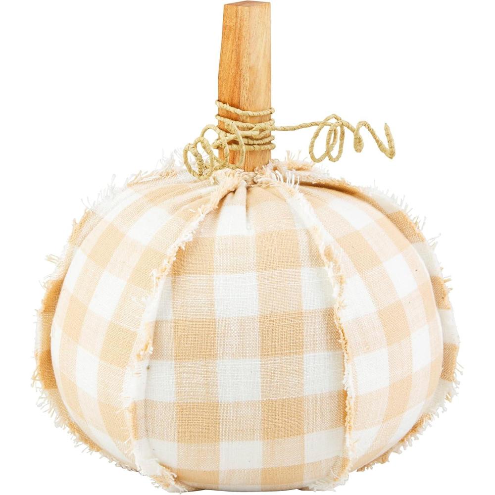 image:imageMud Pie Gingham Pumpkin Sitter Small 95 x 8Medium