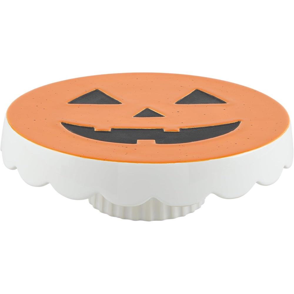 image:imageMud Pie Pumpkin Santa Reverse Pedestal 11 Dia x 35 Orange