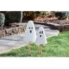 Mud Pie Halloween Metal Ghost Yard Signs, 24″, 20″,White