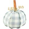 Mud Pie Gingham Pumpkin Sitter, Small, 9.5″ x 8″(Small)
