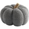 Mud Pie, Gray, Shearling Fablic Pumpkin Décor, Large, 10″ x 10″ Dia