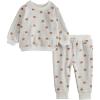 Mud Pie Unisex Mud Pie Kids Pumpkin Baby Sweatshirt and Pant Set(Beige/Khaki)