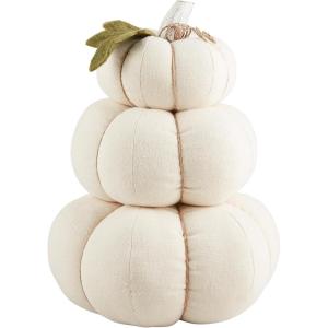 Mud Pie Cream Stacked Pumpkin, 15″ x 11″ Dia