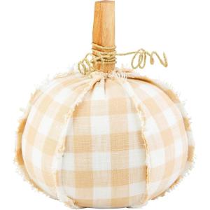 Mud Pie Gingham Pumpkin Sitter, Small, 9.5″ x 8″(Medium)